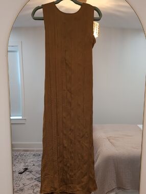 Sleeveless Long Slip Dress - Rich Gold